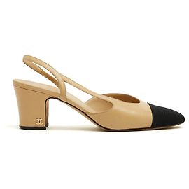 Chanel Décolleté Slingback Classiche Beige Nero EU 38.5 Nero Beige