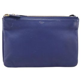 Céline Celine Trio Leather Small Blau