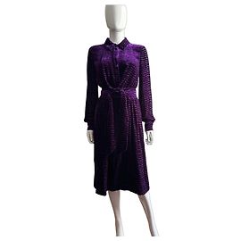 Bottega Veneta Lila Samt-Hemdkleid Lila