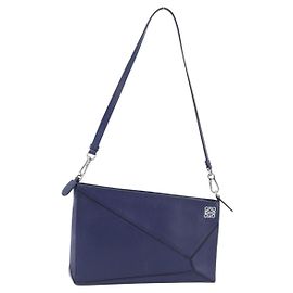 Loewe Puzzle Clutch Leather Bleu Marine