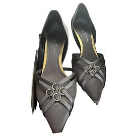 Giorgio Armani Zapatos de Tacón de Seda Gris Gris