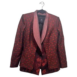 Autre Marque Glamoda Blazer mit roten Sternen Rot