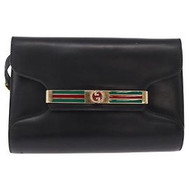 Borsa a tracolla Gucci linea Sherry in pelle Medium Nero