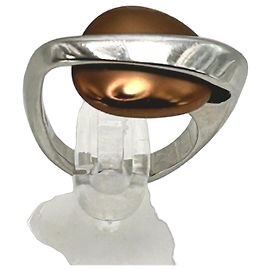 Autre Marque Anello Breil Steel Sand in Acciaio e Bronzo Argento Bronzo