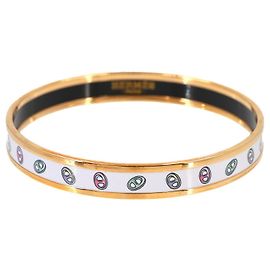Hermès Hermes Funny Ice Cream Bangle Bracelet White Golden