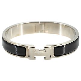 Hermès Hermes Clic H GM Bangle Black Silvery