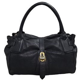 Borsa Burberry in pelle con tracolla a catena Blu navy
