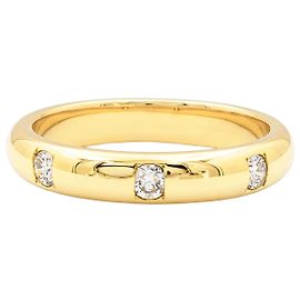 Autre Marque Yellow gold band ring, three diamonds. Other