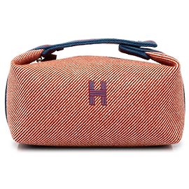 Bolsa Vanity Hermès Bride A Brac H Natte pequena em lã vermelha Vermelho