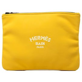 Borsa Clutch Hermès Neobain Medium in Neoprene Gialla Giallo