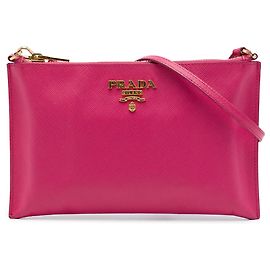 Borsa a tracolla Prada Saffiano rosa Rosa