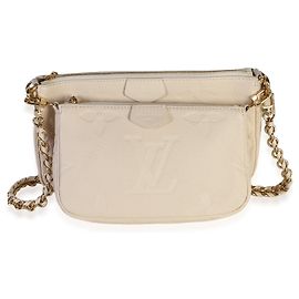 Louis Vuitton Cream Giant Monogram Empreinte Multi Pochette Accessoires White Other
