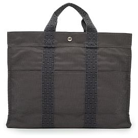 Hermès Herline Tote MM Grau Stoff Grau