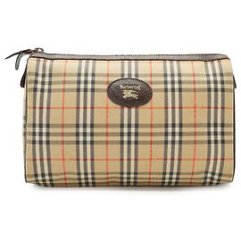Burberry Pouch Vintage Nova Check Marrone Beige