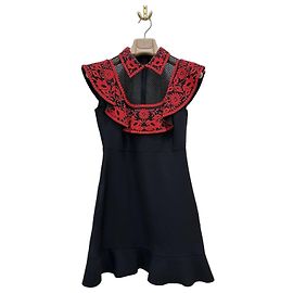 Valentino Besticktes Minikleid Schwarz & Rot Sz.40 Gebraucht Andere