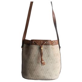 Dior Borsa a secchiello Vintage Monogramme in tela e pelle Marrone Monogramma