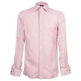 Camisa Tom Ford Vermelha Pied de Poule de Algodão Vermelho