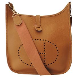 Bolso Hermès Evelyne Vache Ardennes Gold Gold hardware Camello