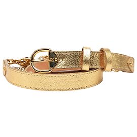 Cinto de corrente Louis Vuitton em couro de bezerro metalizado dourado Dourado