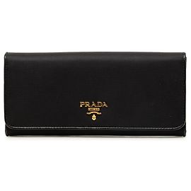 Cartera larga Prada Tessuto negra Negro