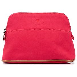 Bolso de tocador Hermès Toile Bolide Trousse De Voyage PM Rosa Rosa