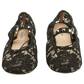 Valentino Rockstud Babies Spitzen-Ballerinas - Schwarz Schwarz