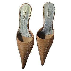 Le Silla Braune Leder-Absatzschuhe Braun
