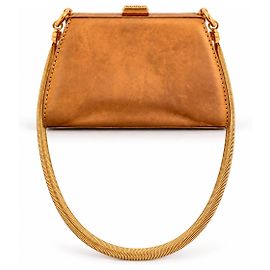 Gianfranco Ferré Clutch em Couro Bronze Bronze