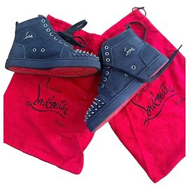 Christian Louboutin High-Top-Sneaker Leder Schwarz Schwarz