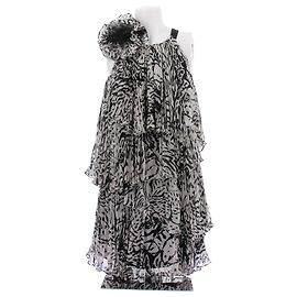 Autre Marque Vestido negro y blanco Negro