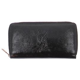 Yves Saint Laurent Carteira de couro preta Preto