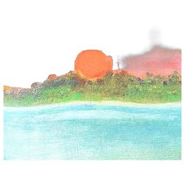 Autre Marque Pañuelo de seda estampado de playa Multicolor