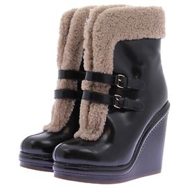 Keilabsatzstiefel Marc by Marc Jacobs Leder schwarz 38.5 Schwarz