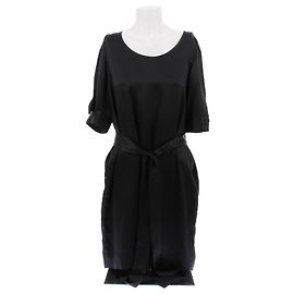 Stella Mc Cartney Schwarzes Kleid mit Gürtel Schwarz
