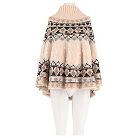 Autre Marque Poncho de lana beige Beige