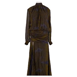 Autre Marque MUMA Maxikleid Khaki Animal Print Khaki