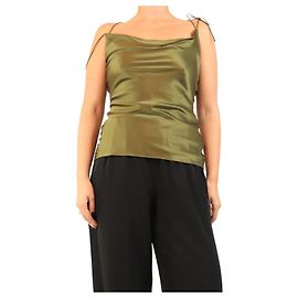 Roksanda Top de alças em seda acetinada verde - size UK 8 Verde
