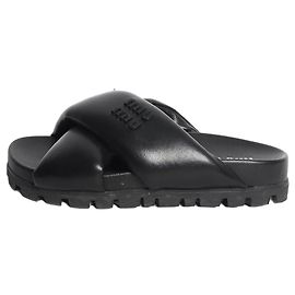 Miu Miu Ciabatte imbottite in pelle nera - size EU 35 Nero