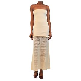 Autre Marque Robe midi en maille bustier crème - taille XS Écru