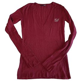Jersey de manga larga Guess con logo de strass Burdeos