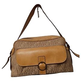 Carolina Herrera Monogram shoulder bag Brown Beige