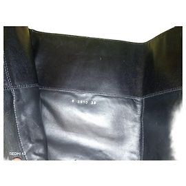 Botas altas de couro preto Sergio Rossi Preto