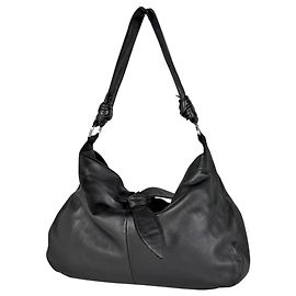 Sac à épaule en cuir Anagram Loewe Noir