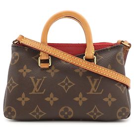 Sac à main Louis Vuitton Monogram Nano Pallas Rouge Fuschia Monogramme
