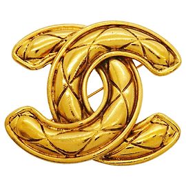 Broche Chanel chapado en oro Dorado