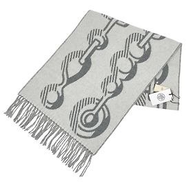Hermès Cachecol de cashmere cinzento Hermes Marrom
