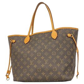 Sac cabas Louis Vuitton Monogram Neverfull MM Marron