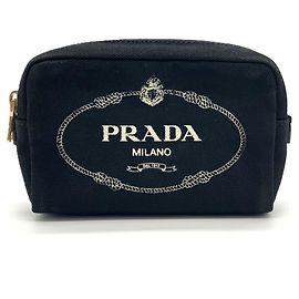 Prada Canapa Pouch in Black Black