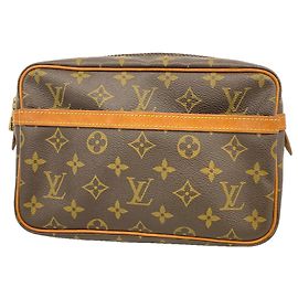 Louis Vuitton Monogram Compiegne 23 Clutch Bag Brown