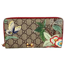 Cartera larga Gucci GG Supreme Castaño Multicolor